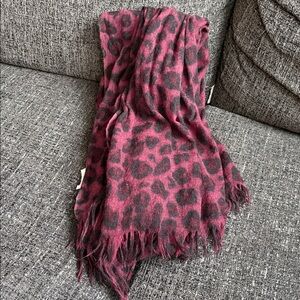 Wilfred Pink and Black Leopard Print Scarf